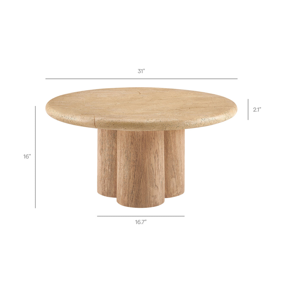 Tori 31 Inch Round Indoor and Outdoor Patio Coffee Table by Modway