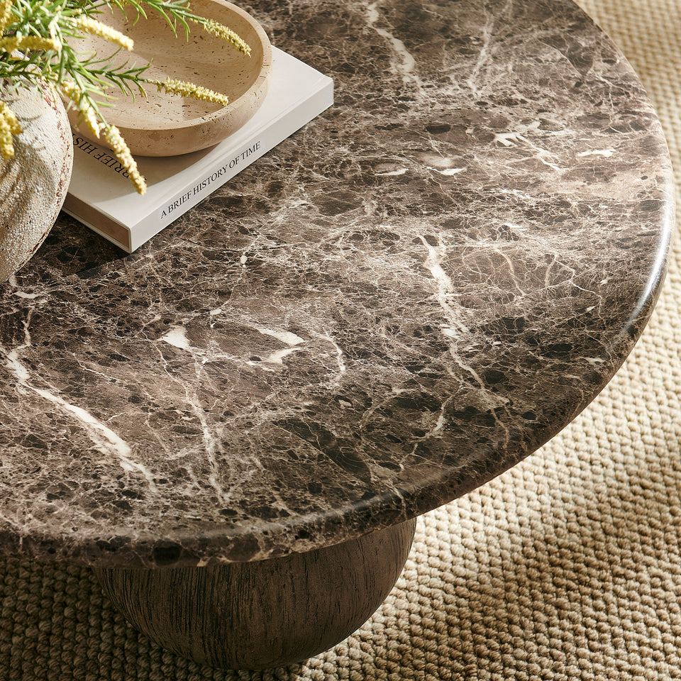 Pietra Indoor Outdoor Patio Round Coffee Table by Modway
