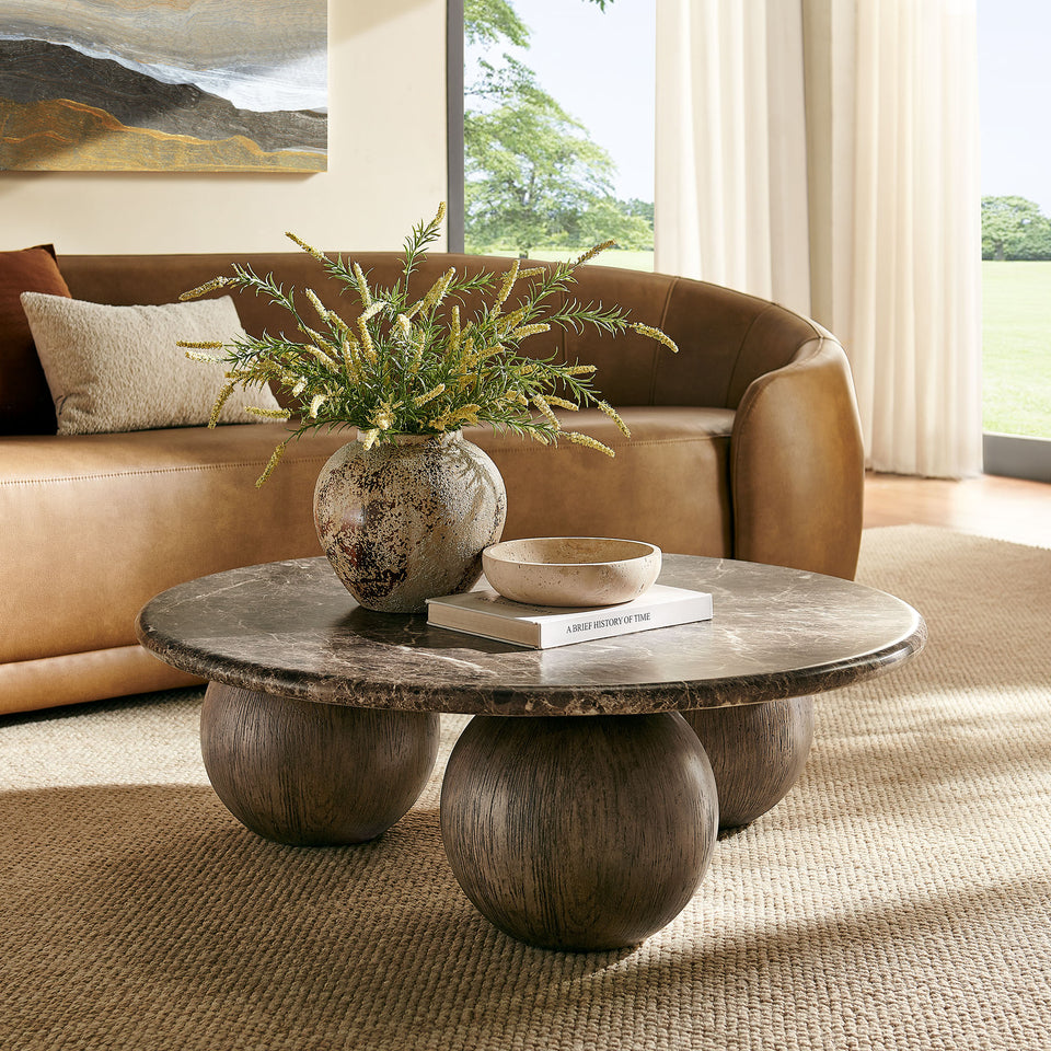 Pietra Indoor Outdoor Patio Round Coffee Table by Modway