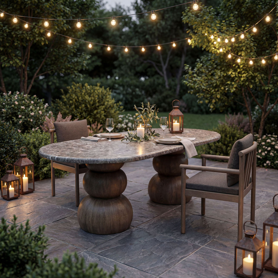 Pietra Indoor Outdoor Patio Oval Dining Table by Modway