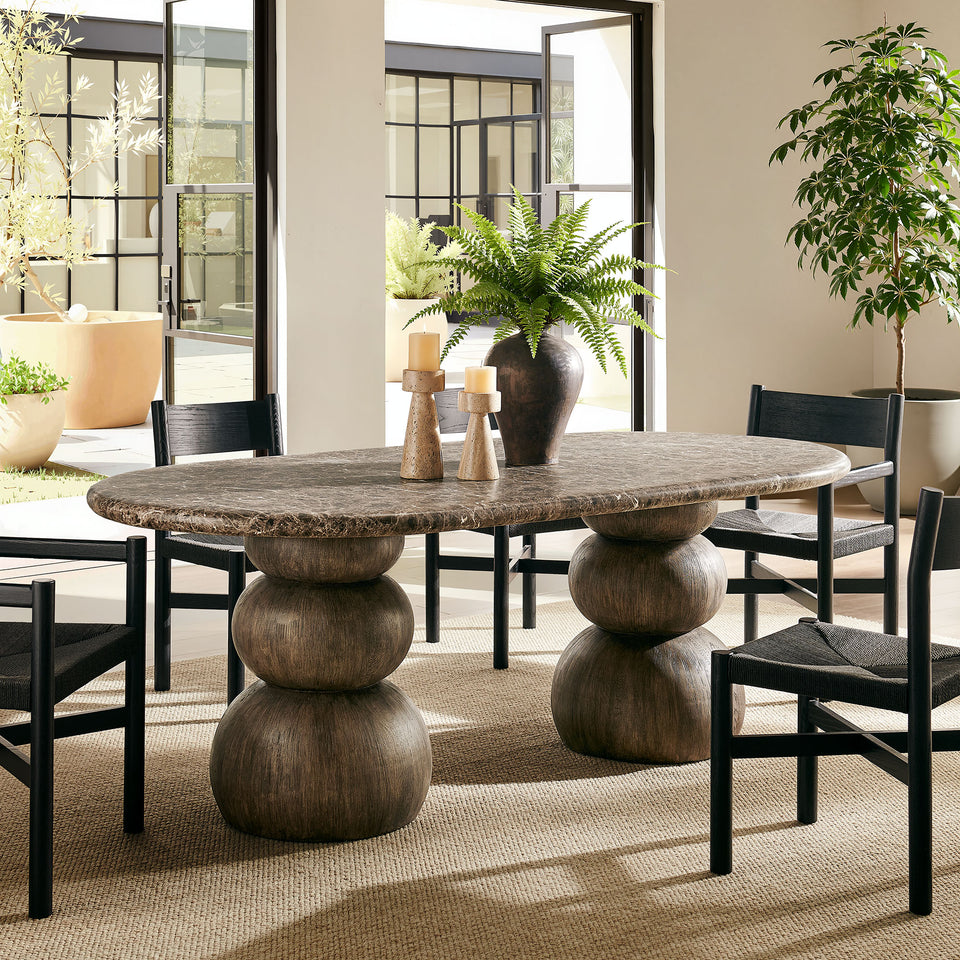 Pietra Indoor Outdoor Patio Oval Dining Table by Modway