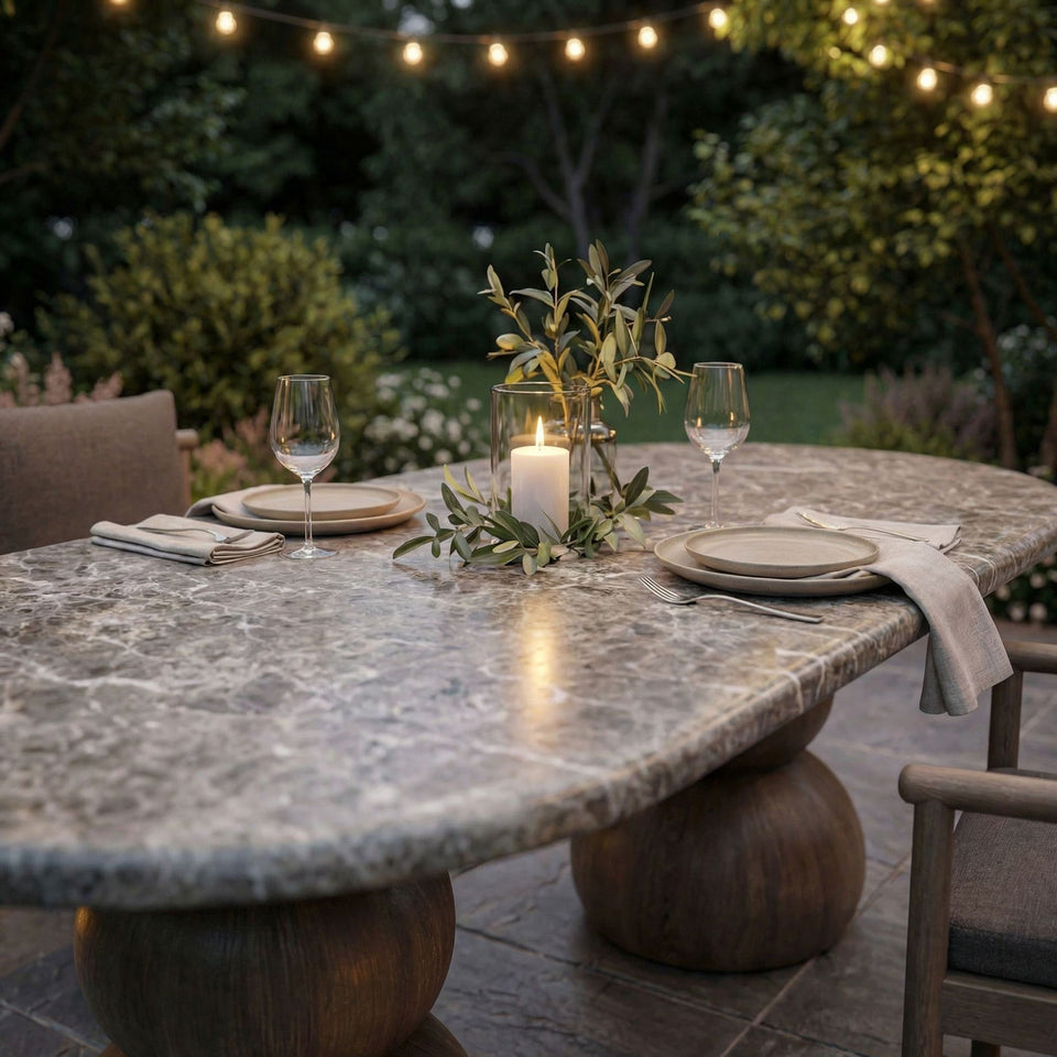 Pietra Indoor Outdoor Patio Oval Dining Table by Modway