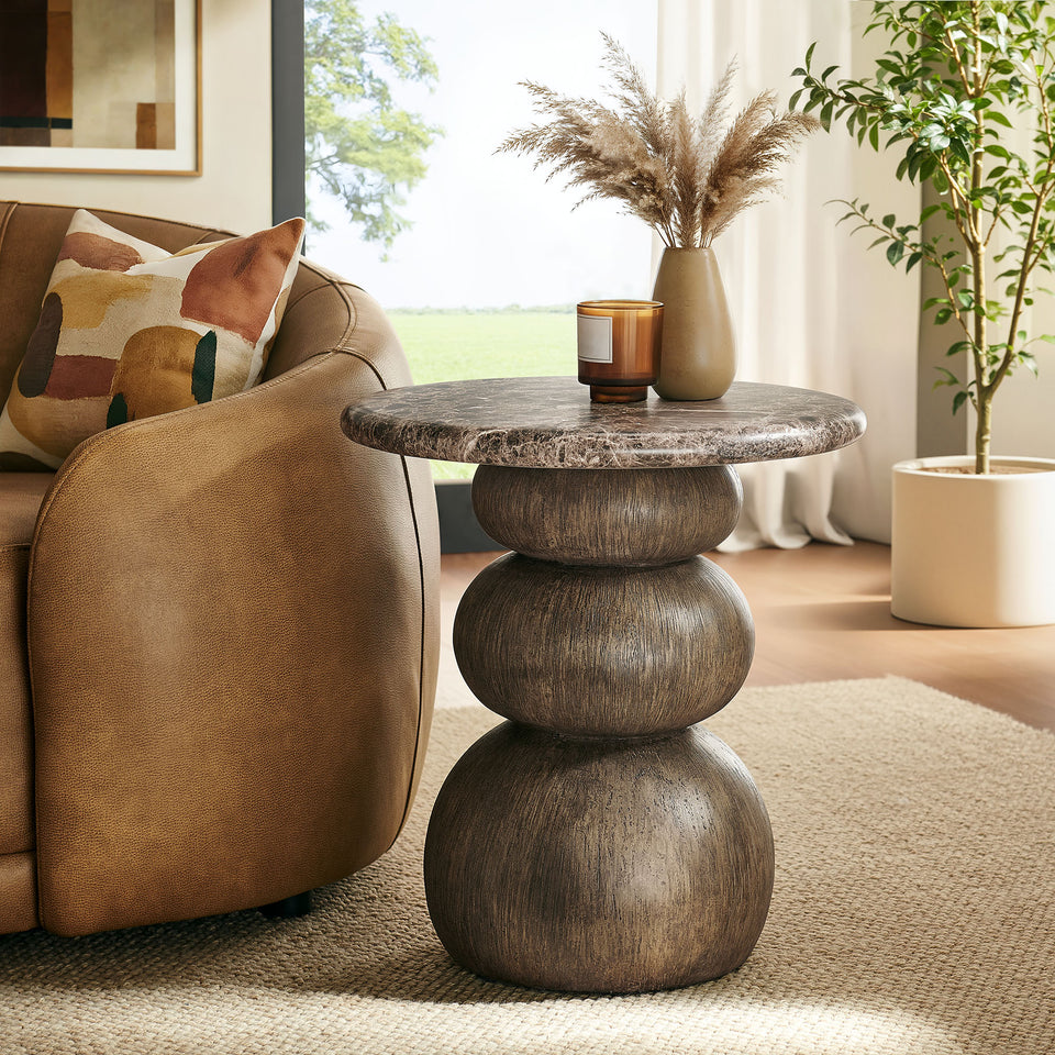 Pietra Indoor Outdoor Patio Round Side Table by Modway