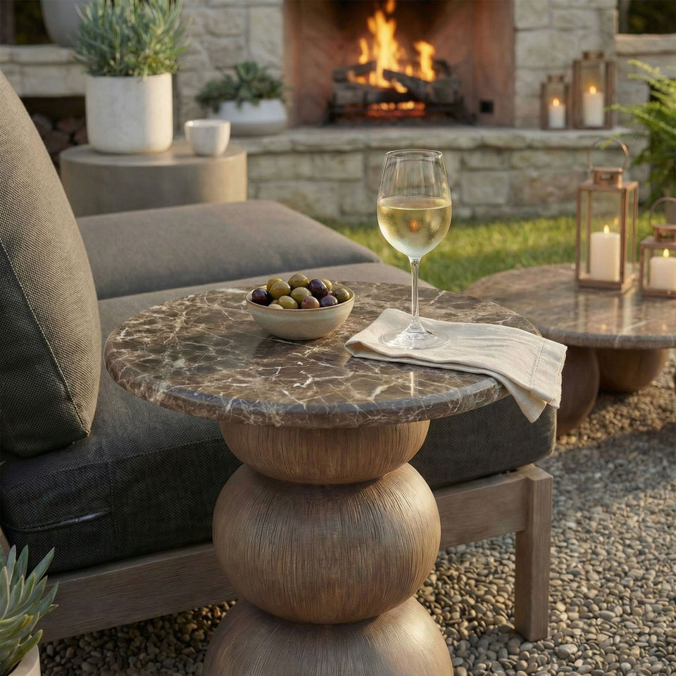 Pietra Indoor Outdoor Patio Round Side Table by Modway