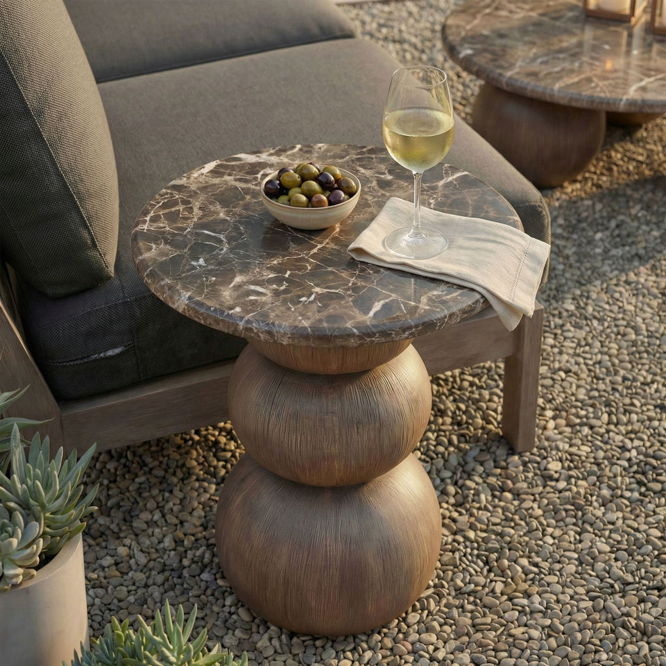Pietra Indoor Outdoor Patio Round Side Table by Modway