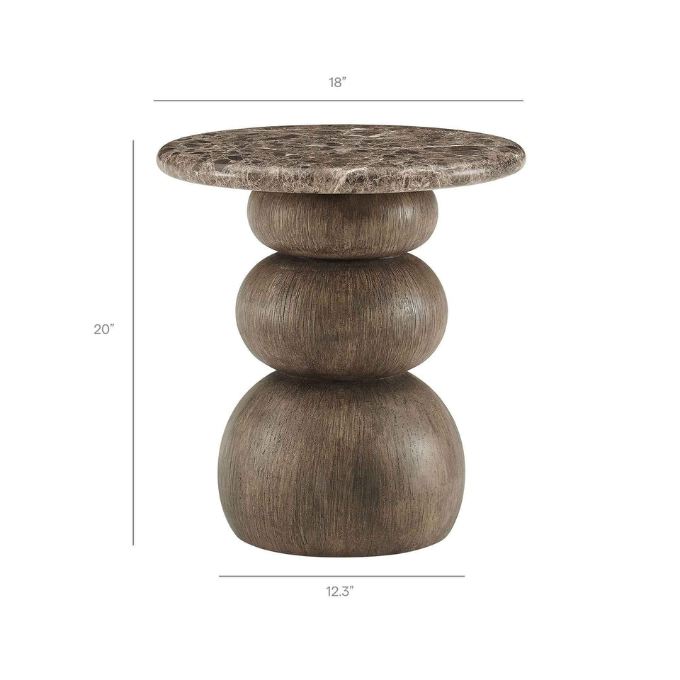 Pietra Indoor Outdoor Patio Round Side Table by Modway