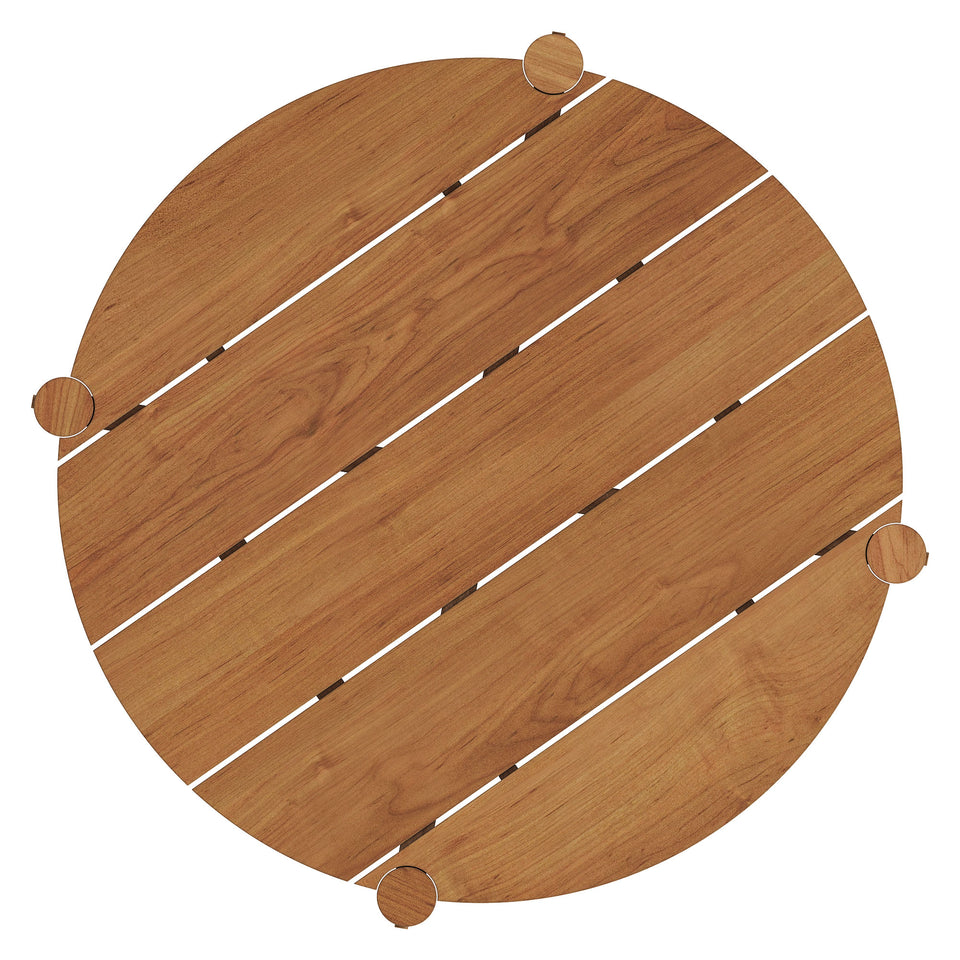 Eleni Round 35 Inch Outdoor Patio Teak Wood Round Bar Table by Modway