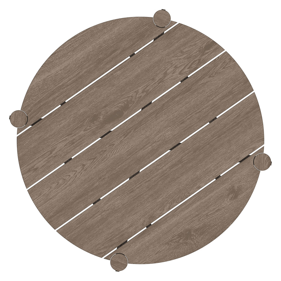 Eleni Round 35 Inch Outdoor Patio Teak Wood Round Bar Table by Modway