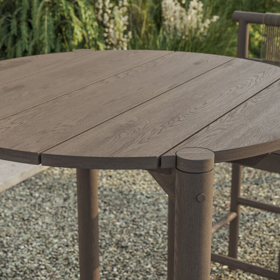 Eleni Round 35 Inch Outdoor Patio Teak Wood Round Bar Table by Modway