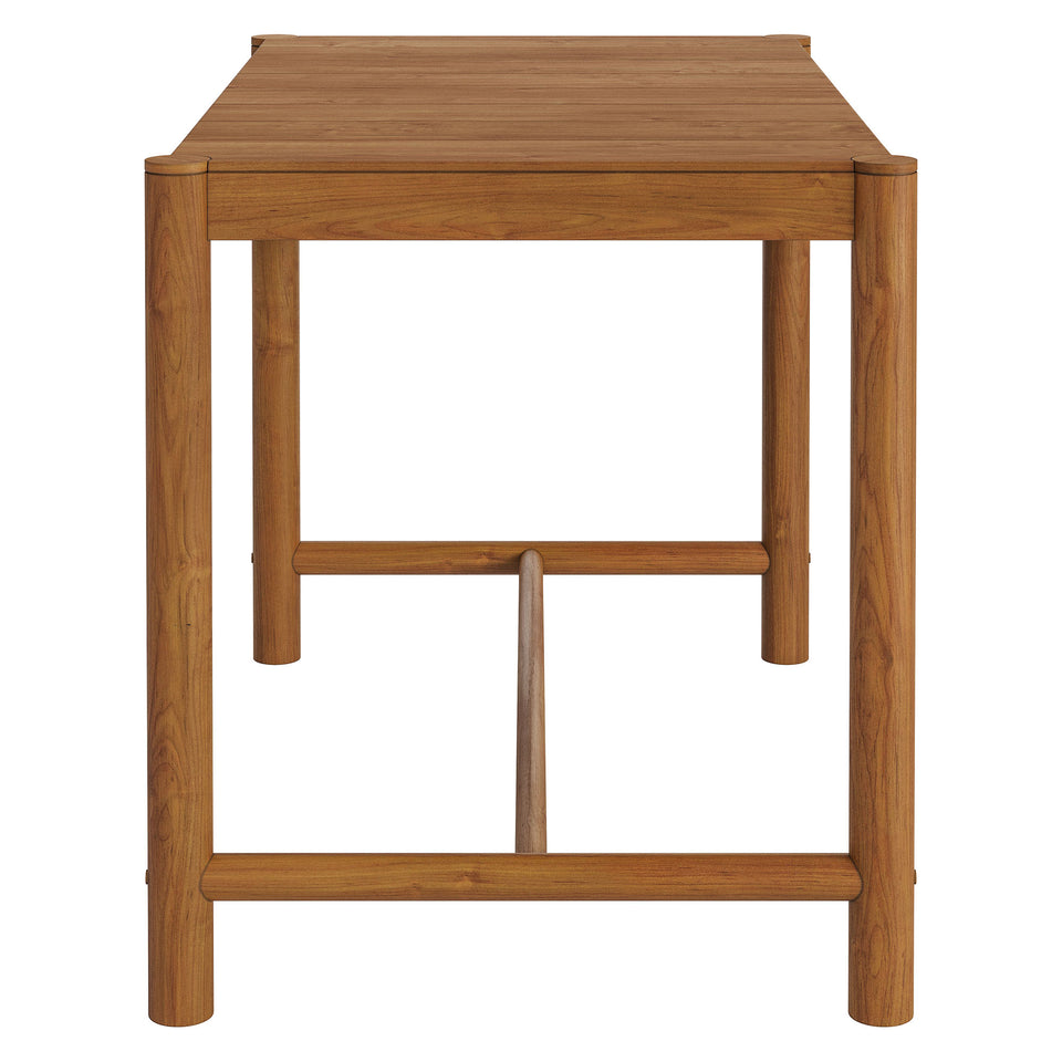 Eleni Rectangle 56-Inch Outdoor Patio Teak Wood Rectangular Bar Table by Modway