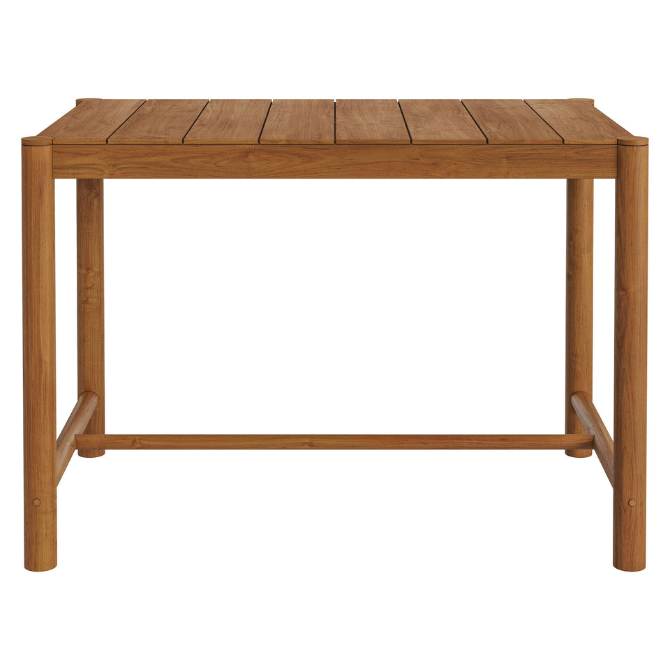 Eleni Rectangle 56-Inch Outdoor Patio Teak Wood Rectangular Bar Table by Modway