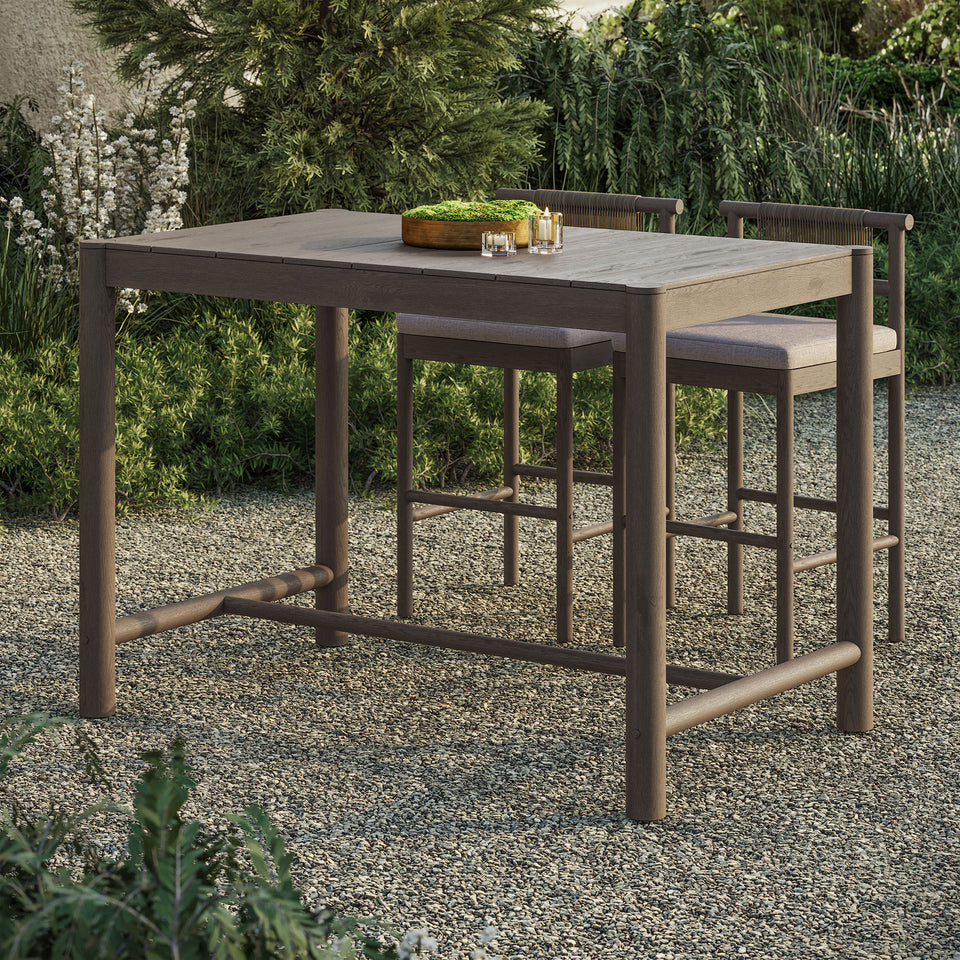 Eleni Rectangle 56-Inch Outdoor Patio Teak Wood Rectangular Bar Table by Modway