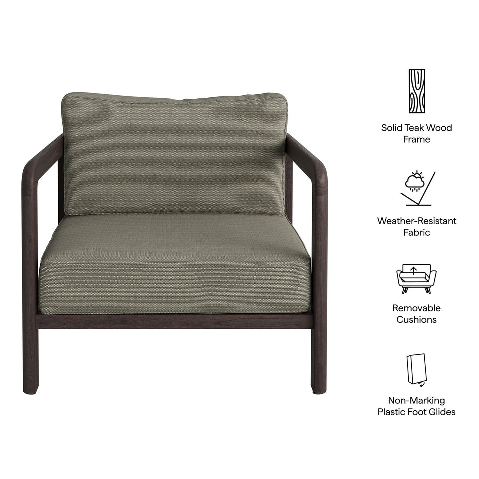 Kona Outdoor Teak Wood Armchair by Modway