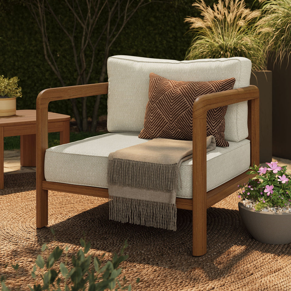 Kona Outdoor Teak Wood Armchair by Modway