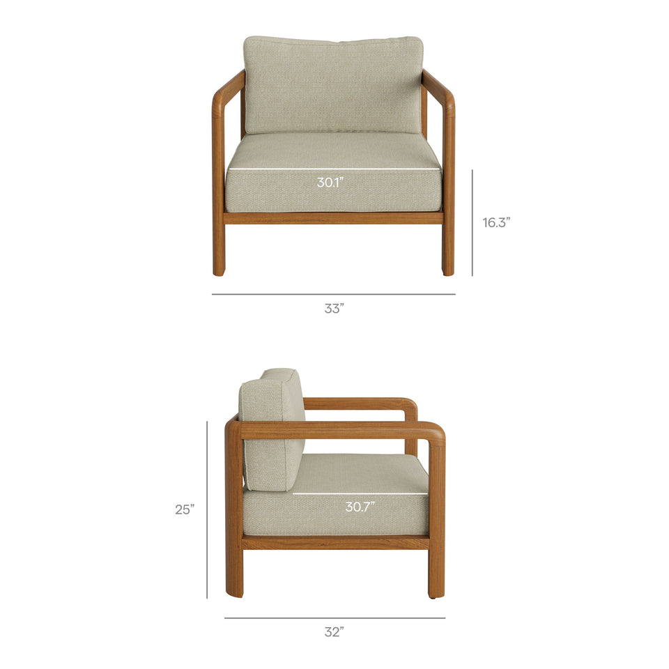 Kona Outdoor Teak Wood Armchair by Modway
