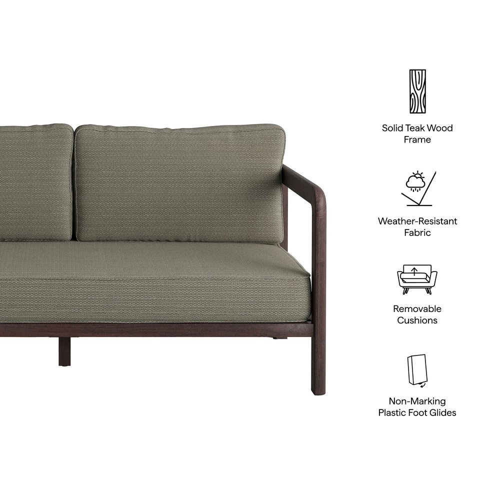Kona Outdoor Teak Wood Loveseat by Modway