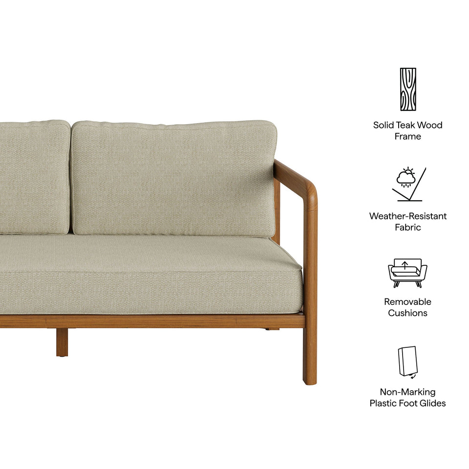 Kona Outdoor Teak Wood Loveseat by Modway