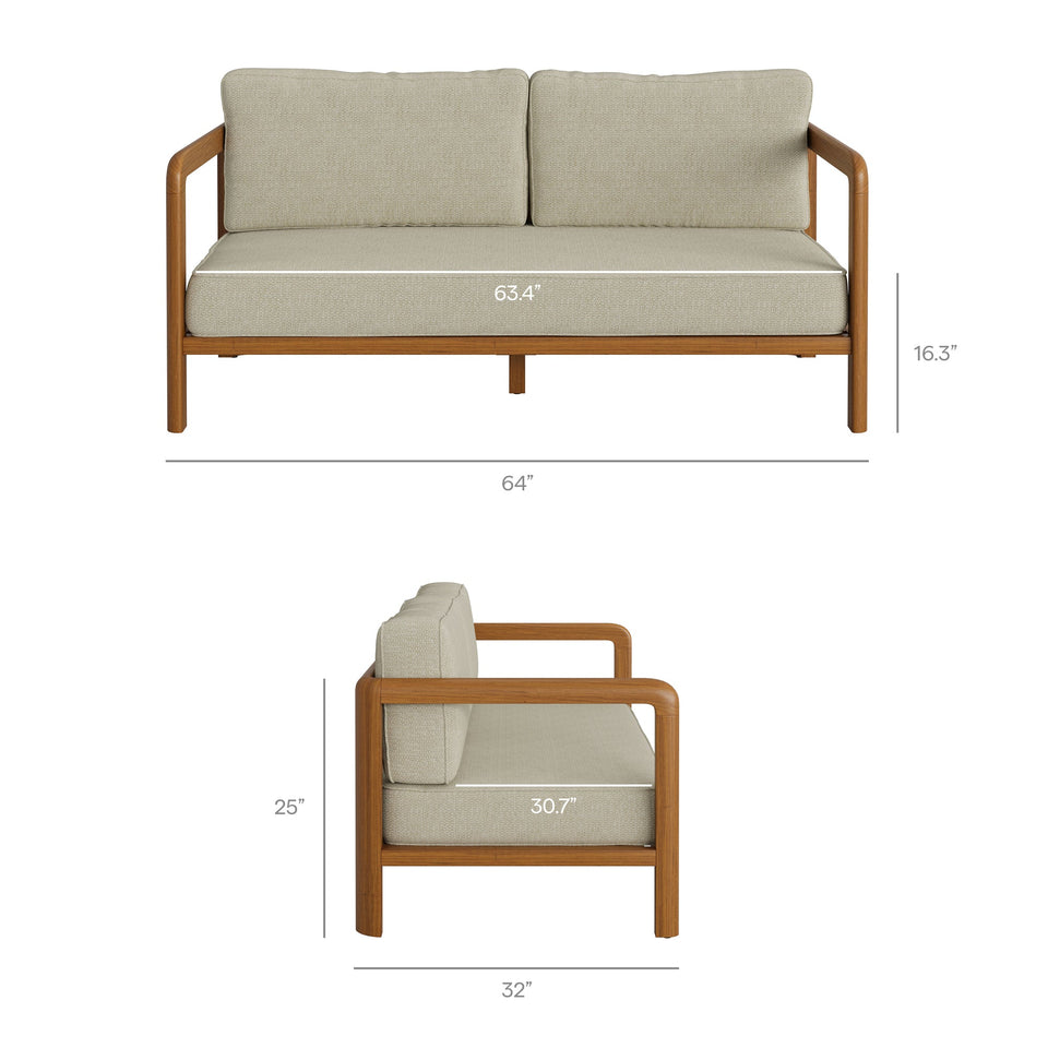Kona Outdoor Teak Wood Loveseat by Modway