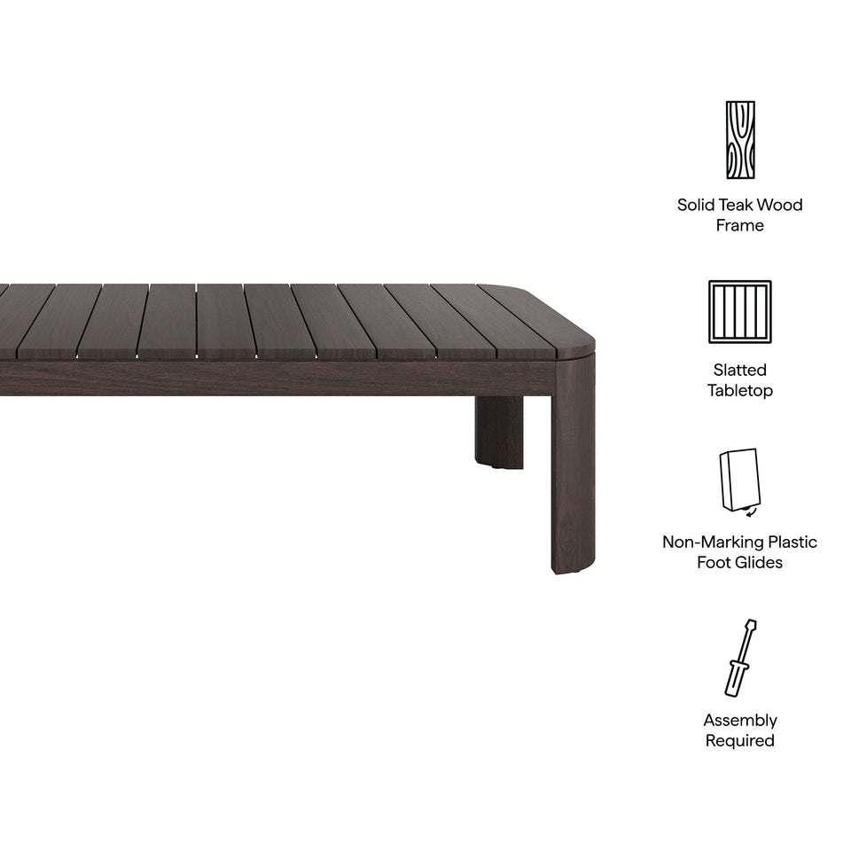 Kona 47 Inch Outdoor Teak Wood Coffee Table by Modway