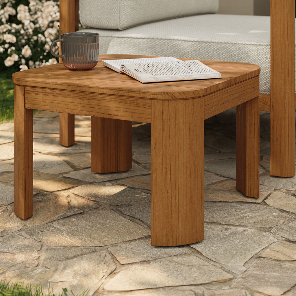 Kona Outdoor Teak Wood Side Table by Modway