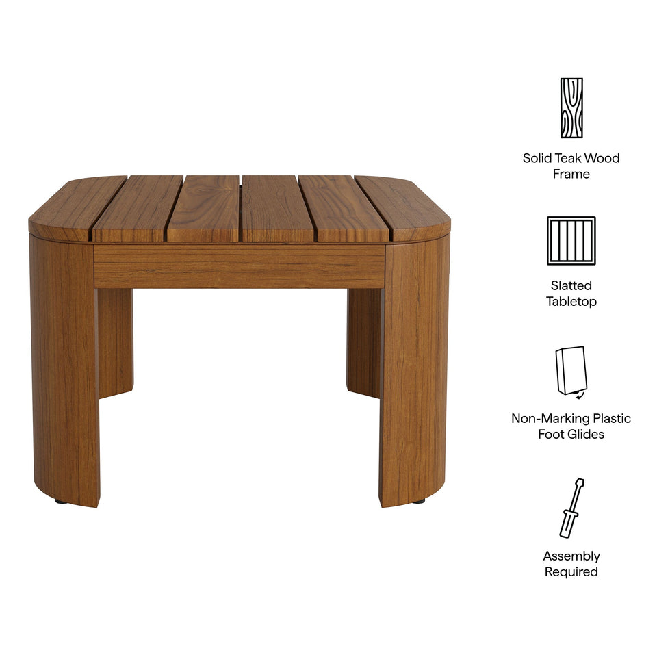 Kona Outdoor Teak Wood Side Table by Modway