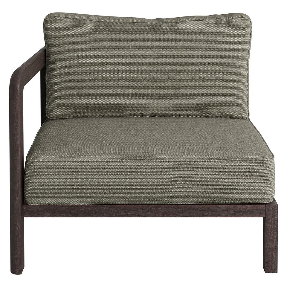 Kona Outdoor Teak Wood Left-Arm Facing Modular Armchair by Modway