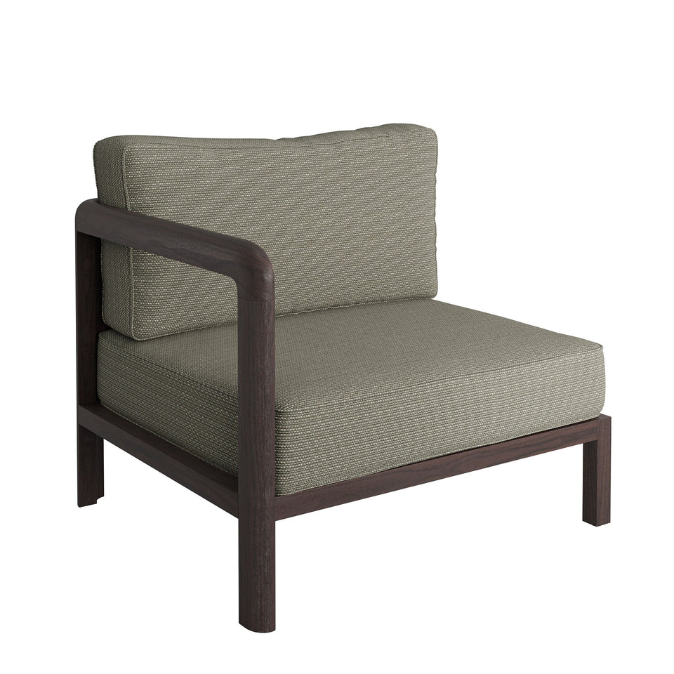 Kona Outdoor Teak Wood Left-Arm Facing Modular Armchair by Modway