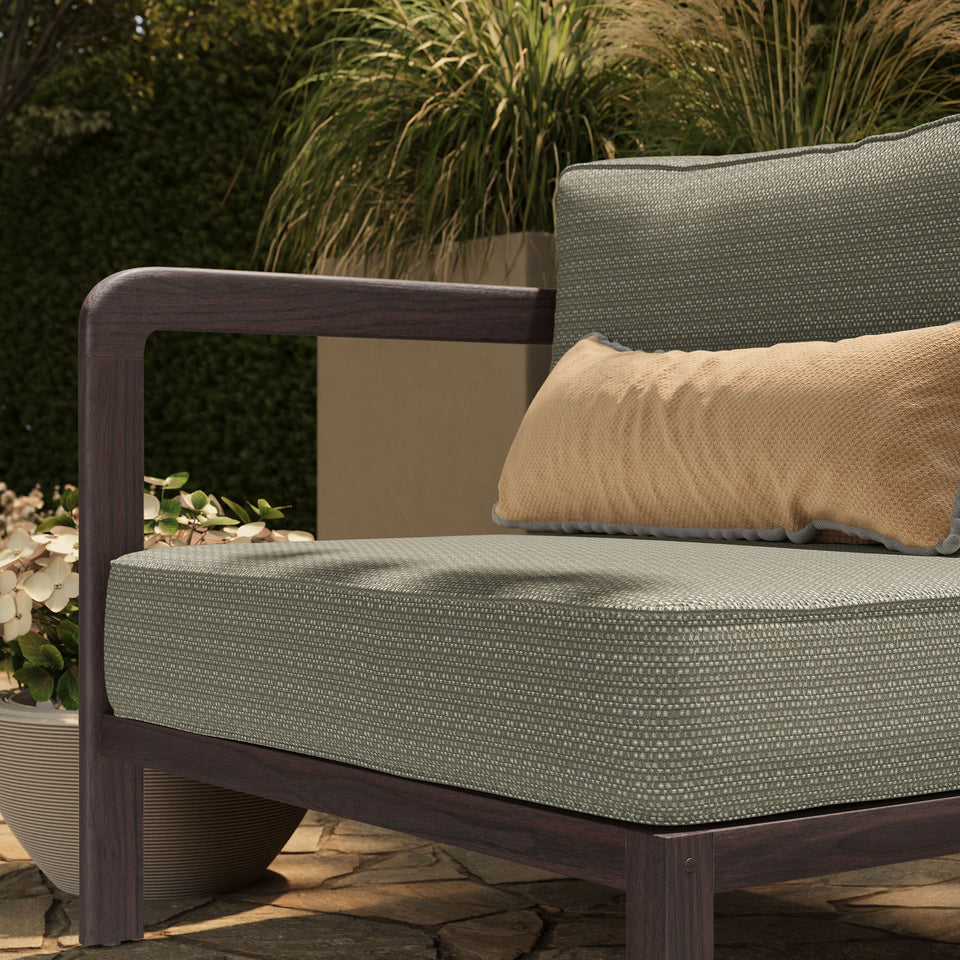 Kona Outdoor Teak Wood Left-Arm Facing Modular Armchair by Modway