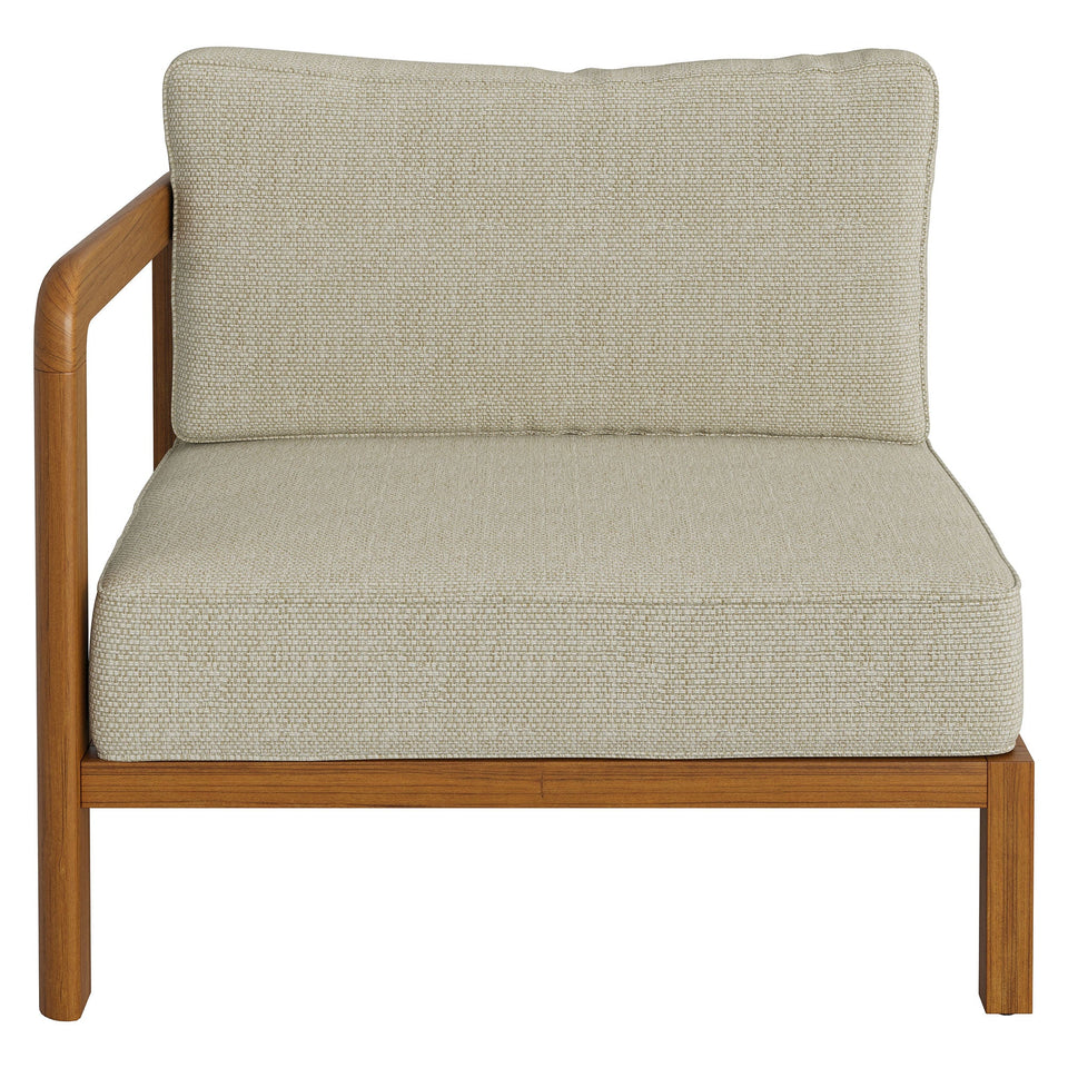 Kona Outdoor Teak Wood Left-Arm Facing Modular Armchair by Modway