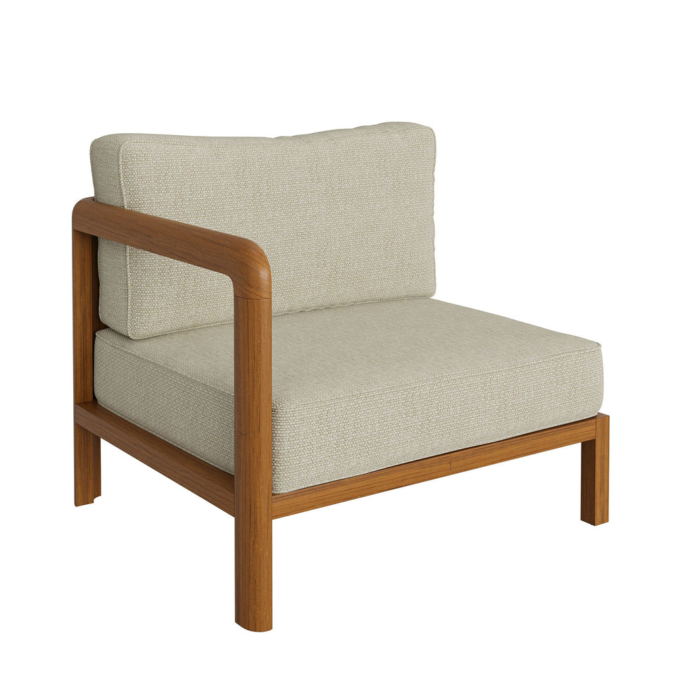 Kona 5-Piece Outdoor Teak Wood Corner Modular Sofa by Modway