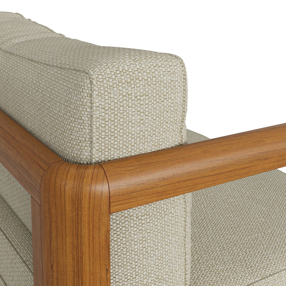 Kona Outdoor Teak Wood Left-Arm Facing Modular Armchair by Modway