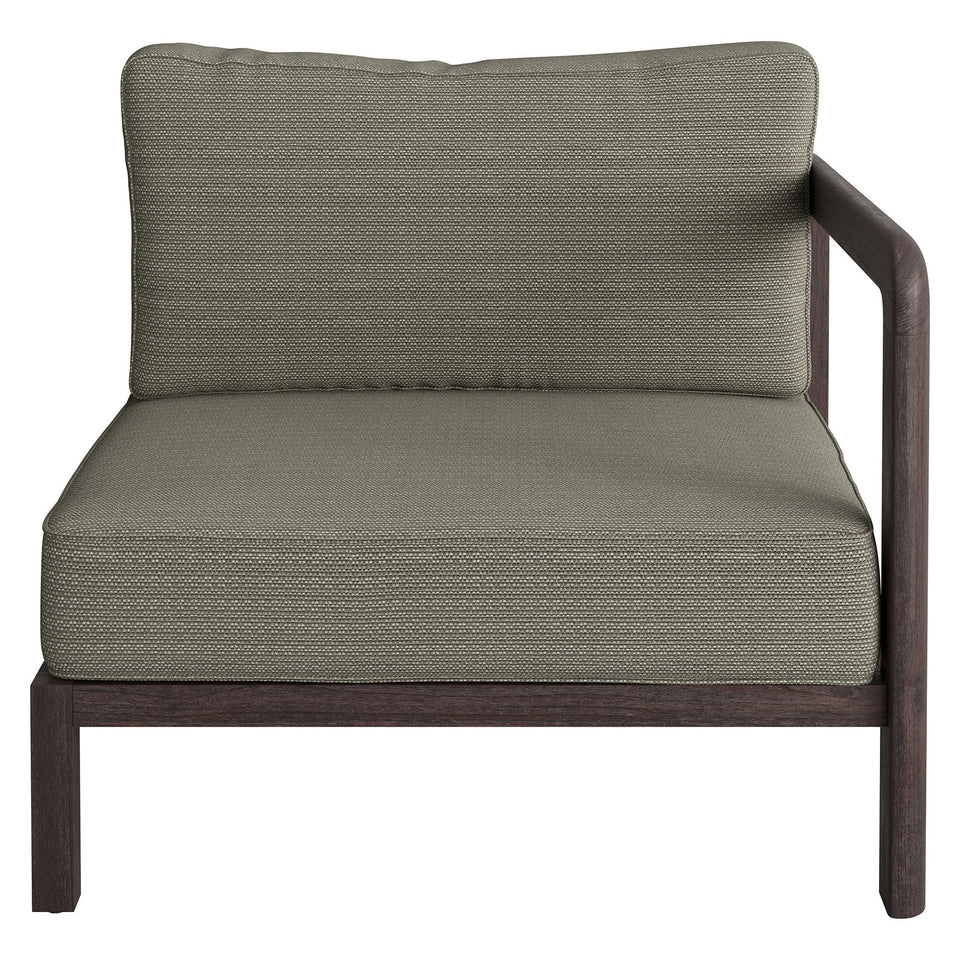 Kona Outdoor Teak Wood Right-Arm Facing Modular Armchair by Modway