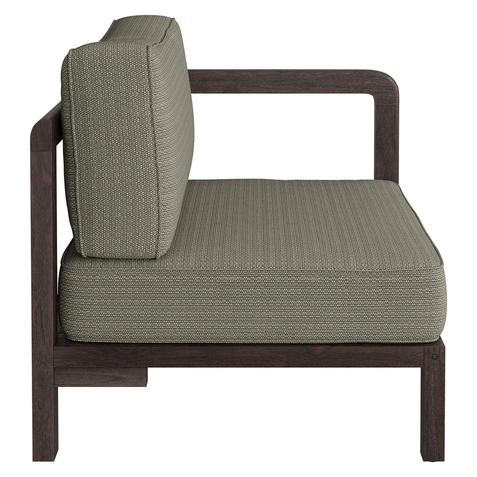 Kona Outdoor Teak Wood Right-Arm Facing Modular Armchair by Modway