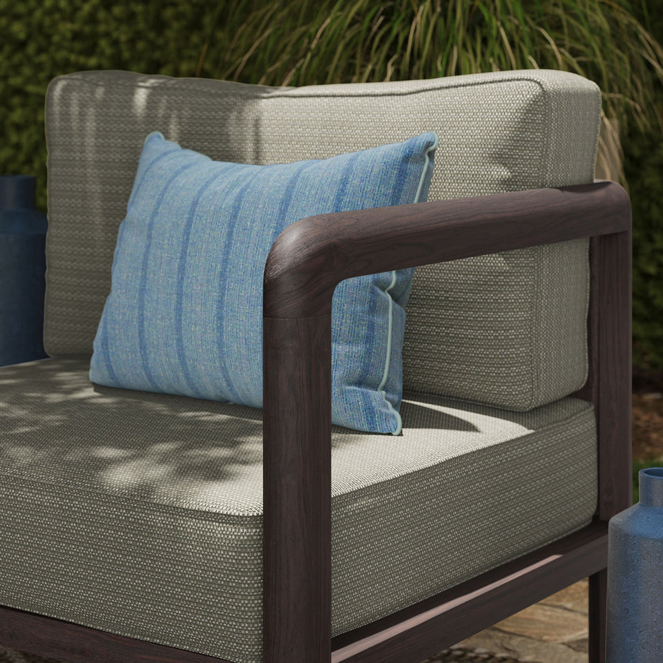 Kona Outdoor Teak Wood Right-Arm Facing Modular Armchair by Modway