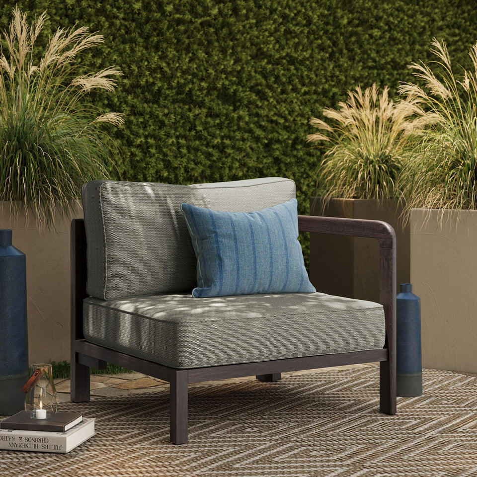 Kona Outdoor Teak Wood Right-Arm Facing Modular Armchair by Modway
