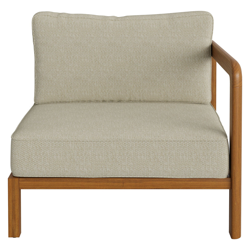 Kona Outdoor Teak Wood Right-Arm Facing Modular Armchair by Modway