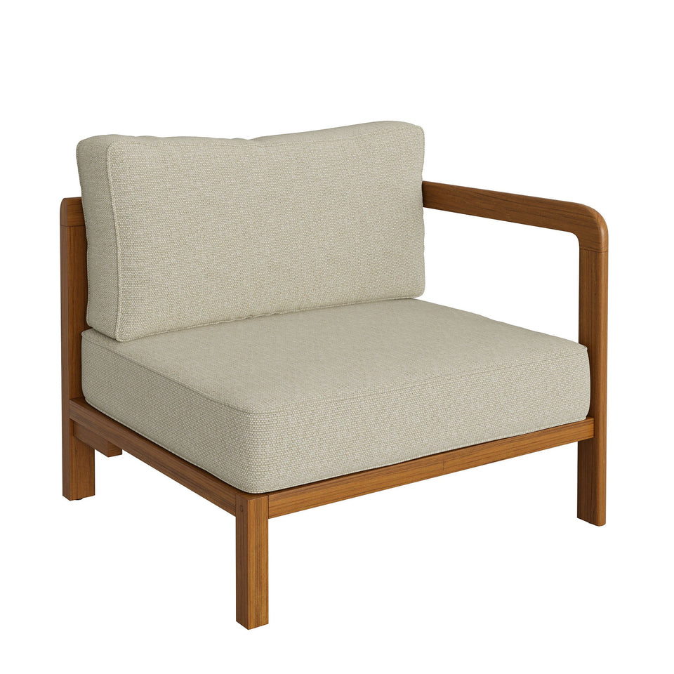 Kona Outdoor Teak Wood Right-Arm Facing Modular Armchair by Modway