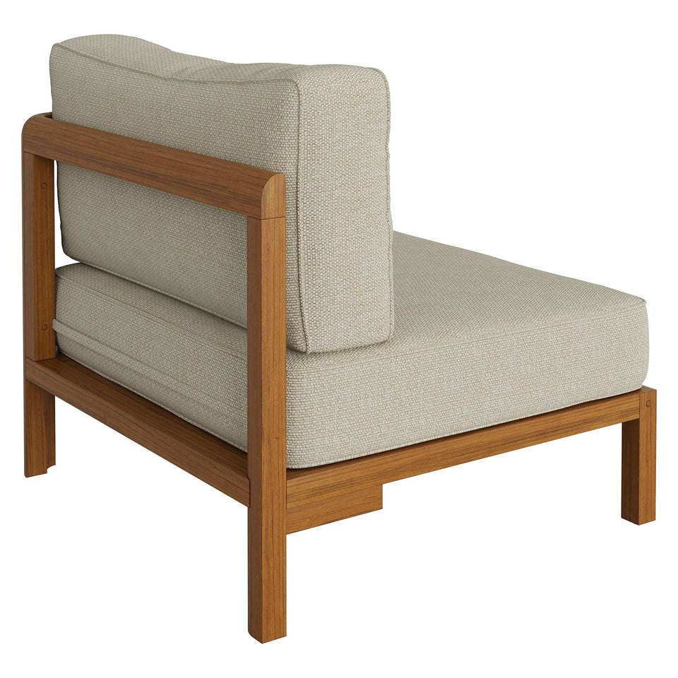 Kona Outdoor Teak Wood Right-Arm Facing Modular Armchair by Modway