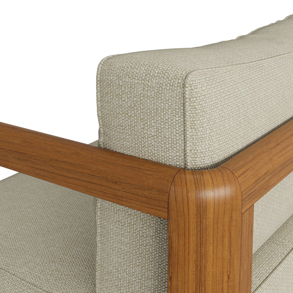 Kona Outdoor Teak Wood Right-Arm Facing Modular Armchair by Modway