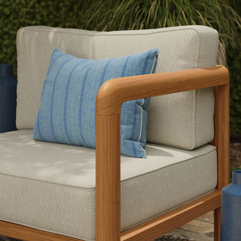Kona Outdoor Teak Wood Right-Arm Facing Modular Armchair by Modway