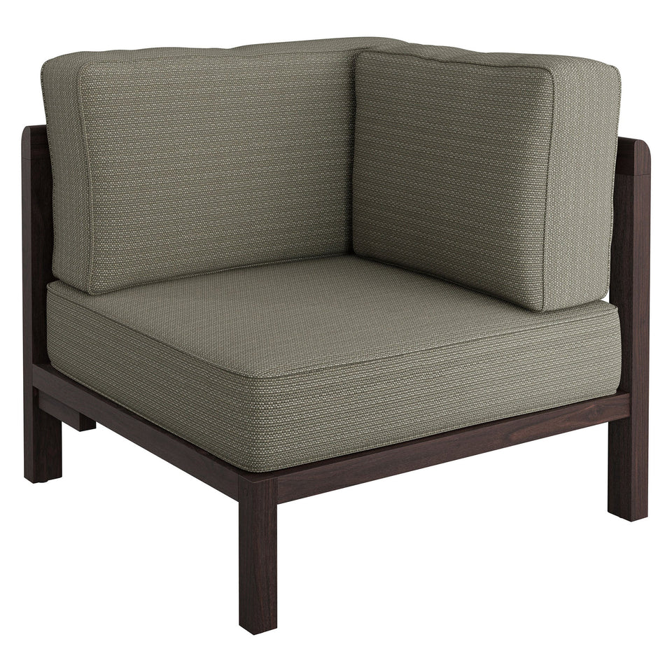 Kona L-Shaped Outdoor Teak Wood Modular Sofa by Modway