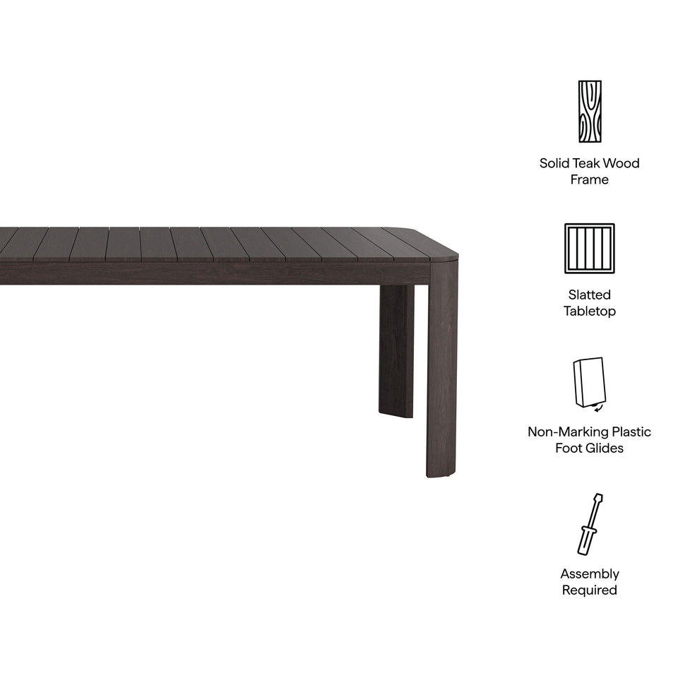 Kona 87 Inch Outdoor Teak Wood Dining Table by Modway