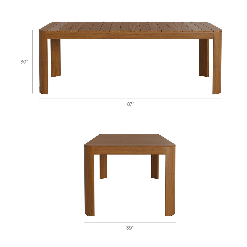 Kona 87 Inch Outdoor Teak Wood Dining Table by Modway