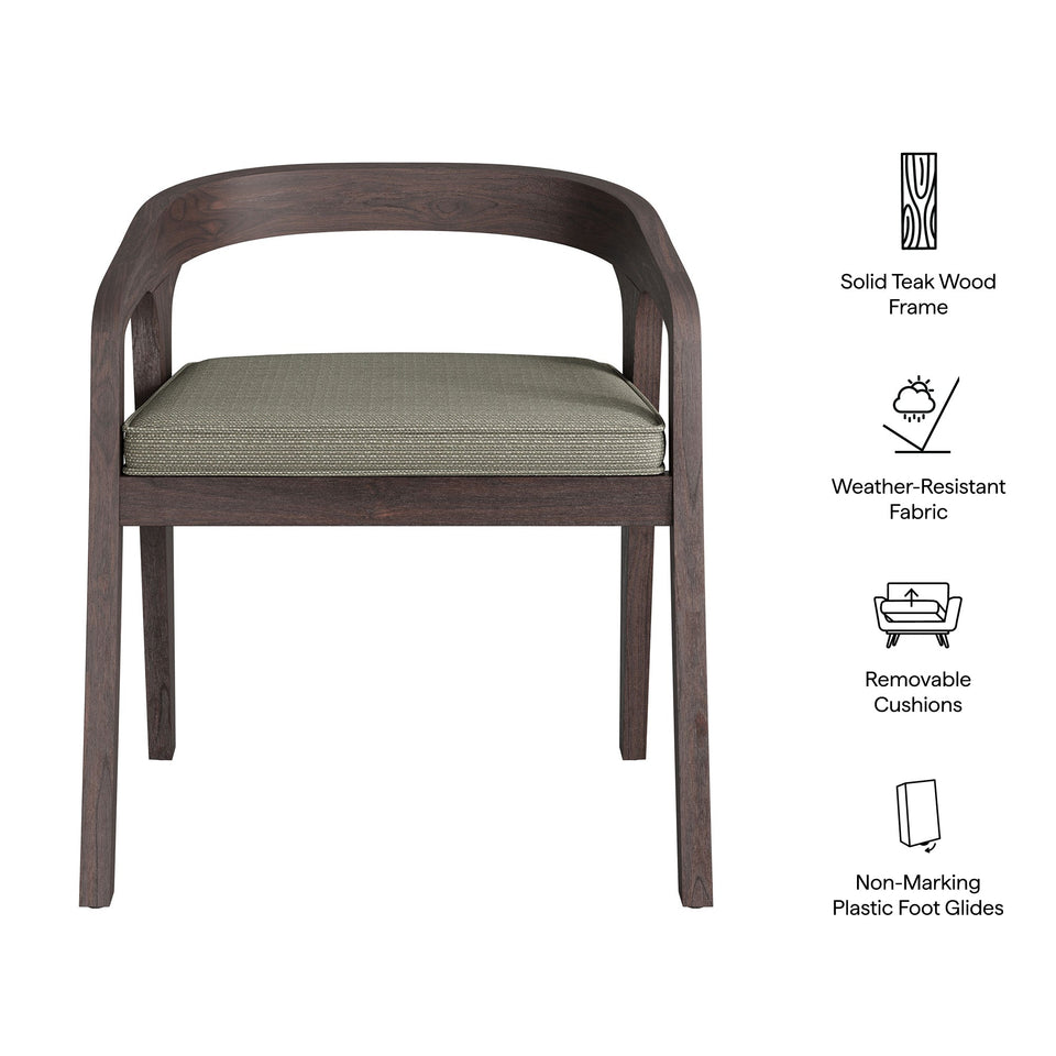 Kona Outdoor Teak Wood Barrel Dining Chair by Modway