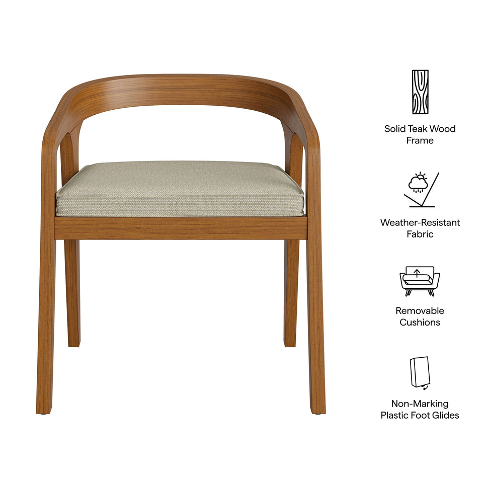 Kona Outdoor Teak Wood Barrel Dining Chair by Modway