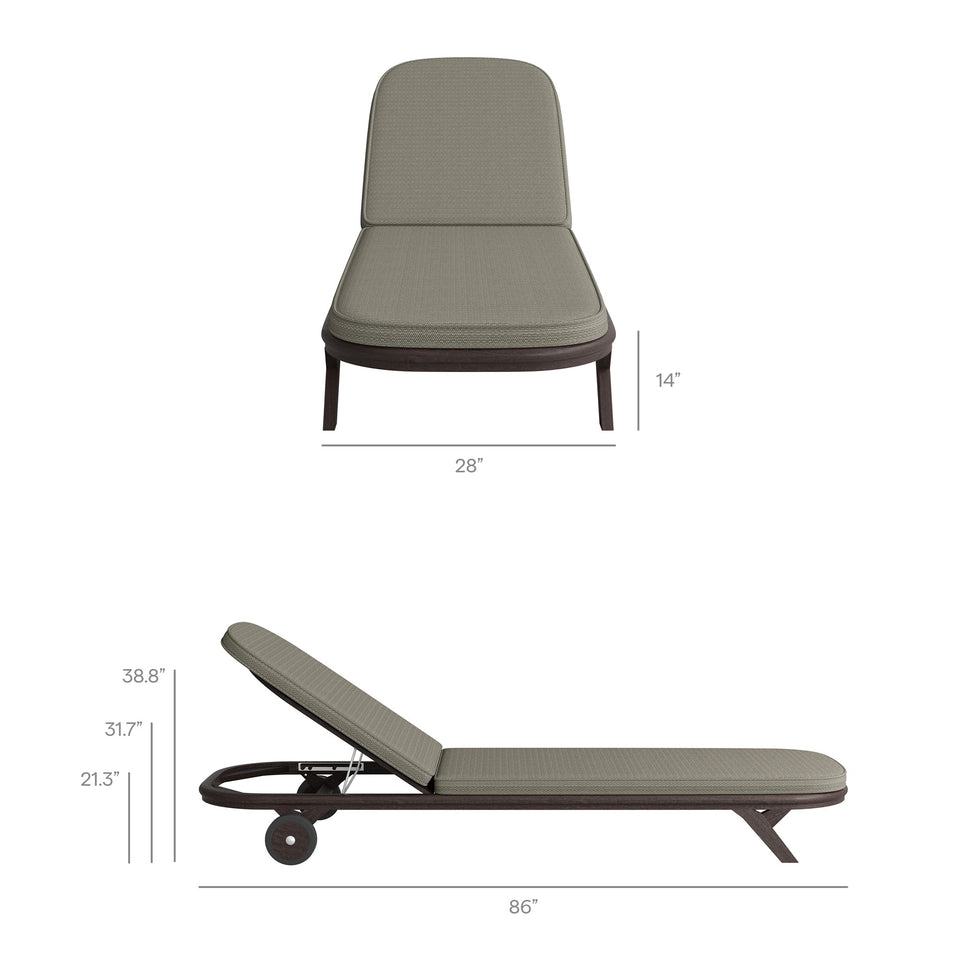 Kona Outdoor Teak Wood Chaise Lounge Chair by Modway