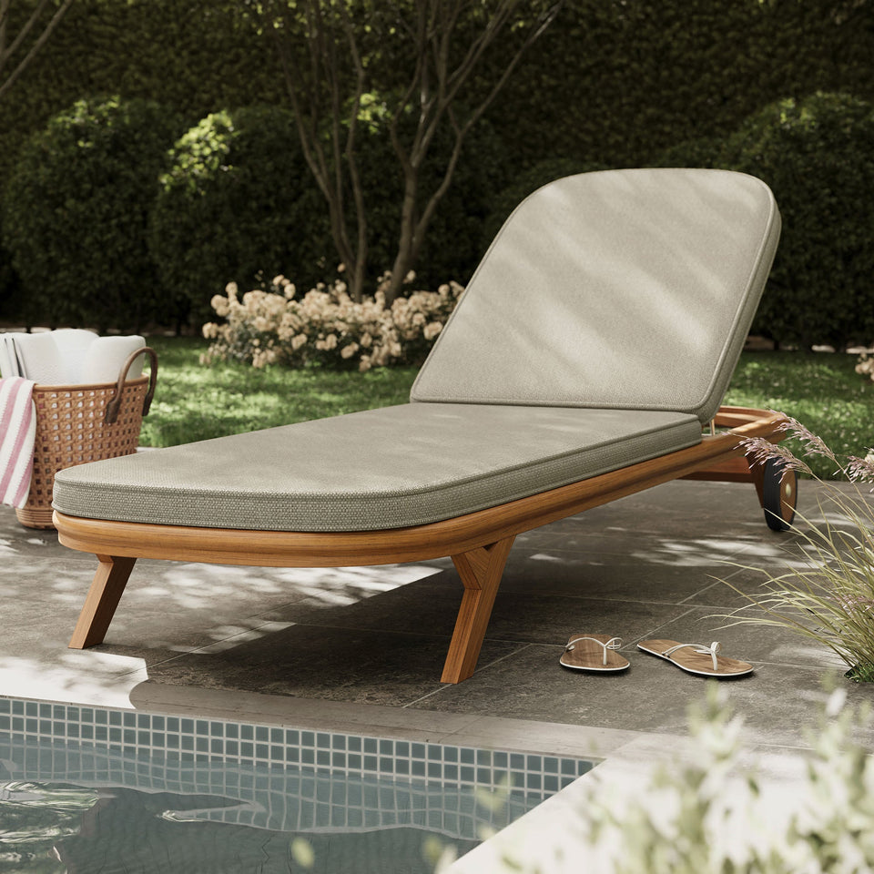 Kona Outdoor Teak Wood Chaise Lounge Chair by Modway