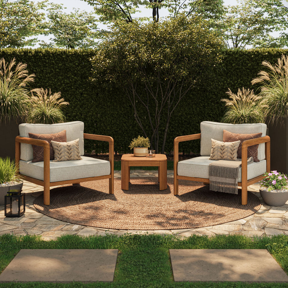 Kona 3-Piece Outdoor Teak Wood Furniture Set by Modway