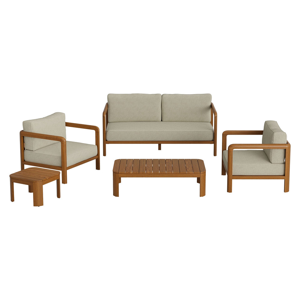 Kona 5-Piece Outdoor Teak Wood Furniture Set by Modway