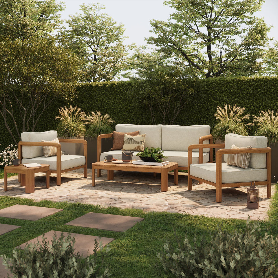 Kona 5-Piece Outdoor Teak Wood Furniture Set by Modway